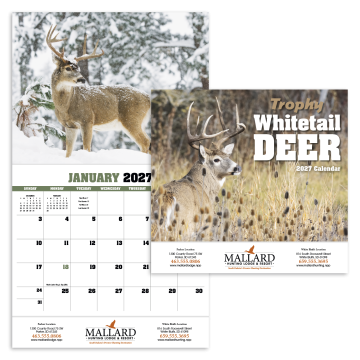 Trophy Whitetail Deer Appointment Wall Calendar - Stapled